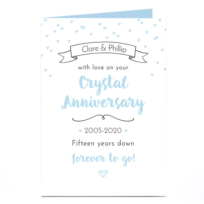 Personalised Anniversary Card - Crystal Anniversary 