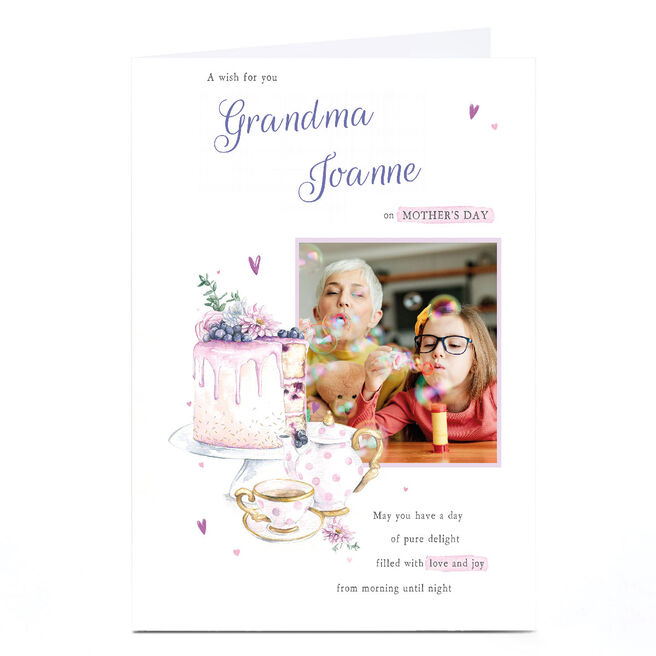 Personalised Mother's Day Photo Card - Tea and Cake