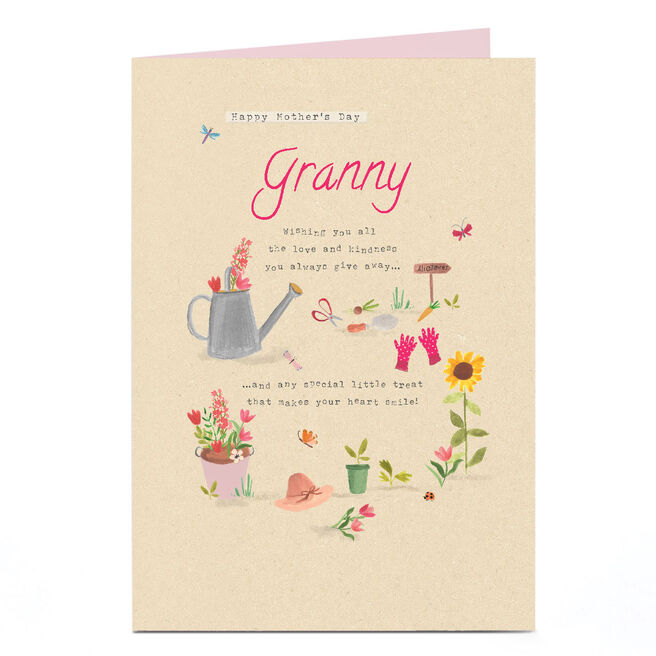 Personalised Mother's Day Card - Gardening Items Granny