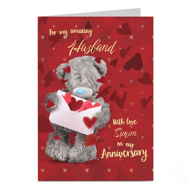 Personalised Tatty Teddy Anniversary Card - Amazing Husband