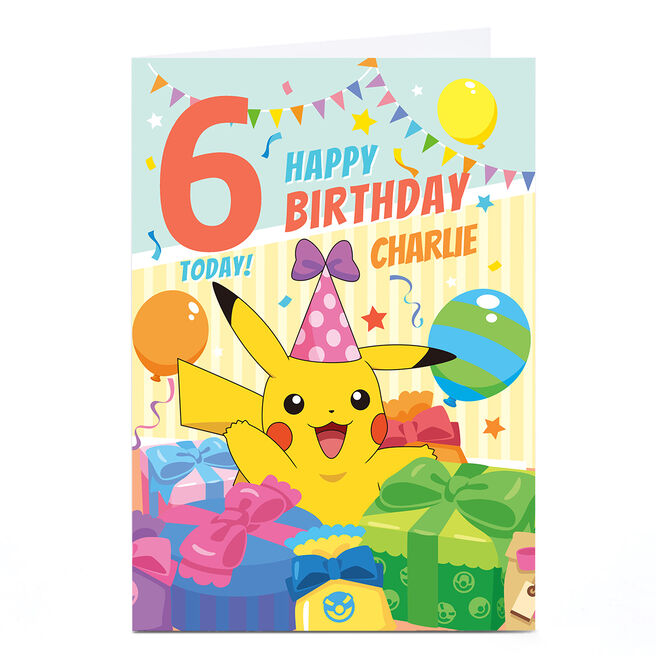 Personalised Pokemon Birthday Card - Pikachu & Gifts