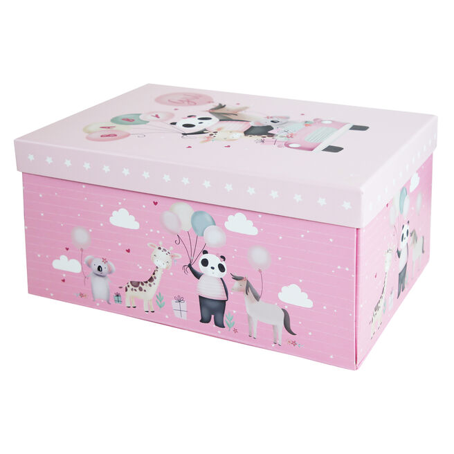 Pink Baby Girl Flat-Pack Trunk Gift Box