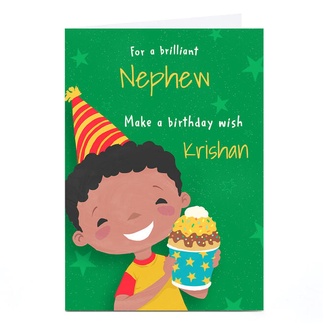 Personalised Birthday Card - Boy With Ice Cream