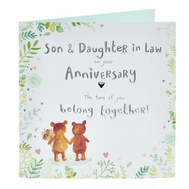 Son & Daughter In Law Bear Couple Anniversary Card