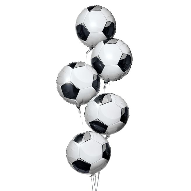 5 Foil Footballs Balloon Bouquet - DELIVERED INFLATED! 