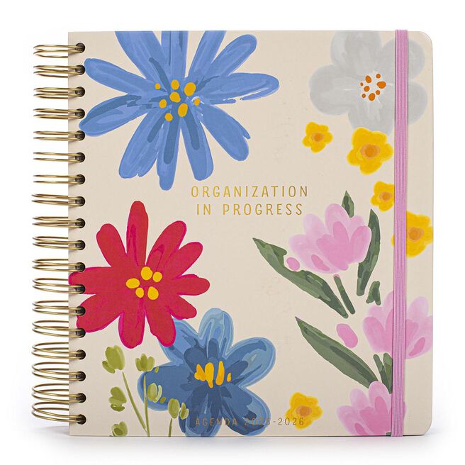 18-Month Floral Weekly Organiser (August 2025 - December 2026)
