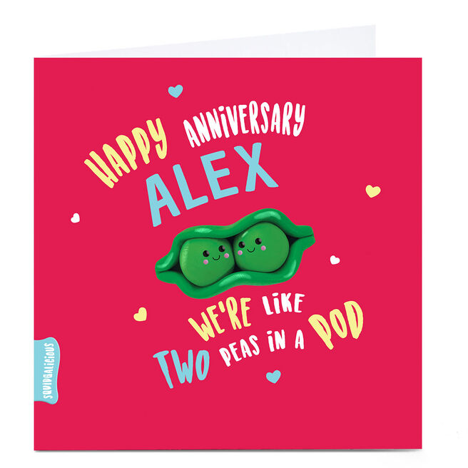 Personalised Squidgalicious Anniversary Card - Two Peas In A Pod
