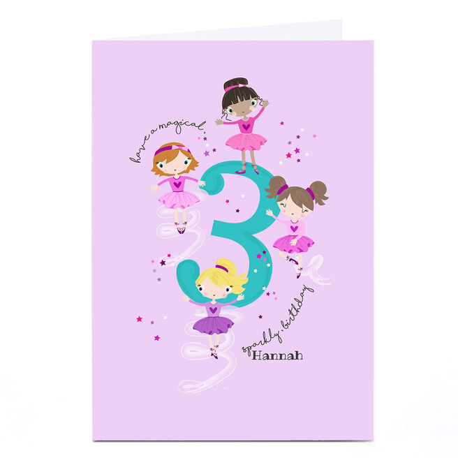 Personalised Rachel Griffin Birthday Card - 3, Sparkly Birthday