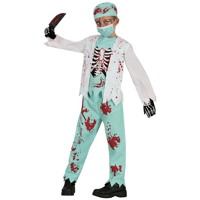 Skeleton Zombie Medic Children's Fancy Dress Costume