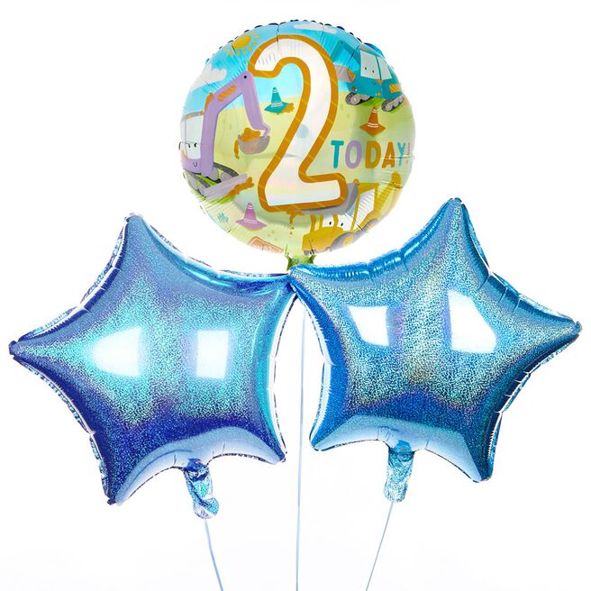 Diggers 2 Today Birthday Balloon Bouquet - DELIVERED INFLATED!