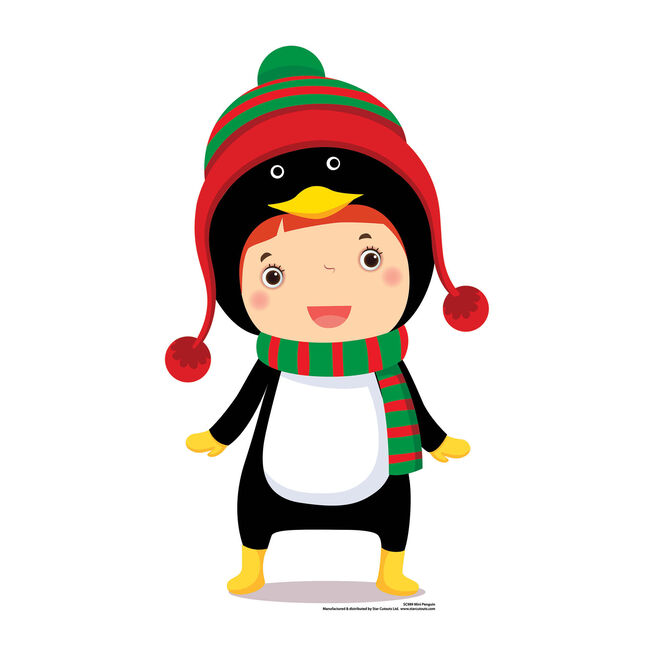 Mini Christmas Penguin Costume Cardboard Cutout 