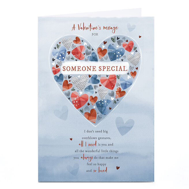 Personalised Valentine's Day Card - All I Need is You, Someone Special