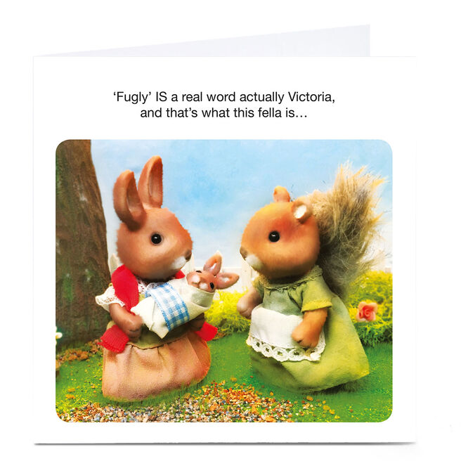 Personalised Whale & Bird Card - Fugly Is A Real Word...