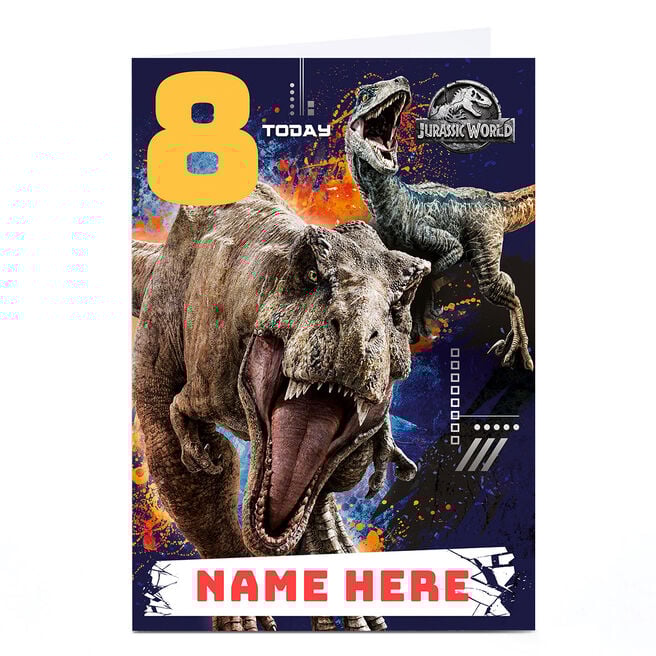 Personalised Birthday Card - Jurassic World Age and Name 