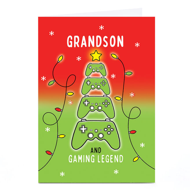Personalised Christmas Card - Gaming Legend, Grandson