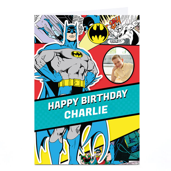 Photo Batman Birthday Card - Comic Book
