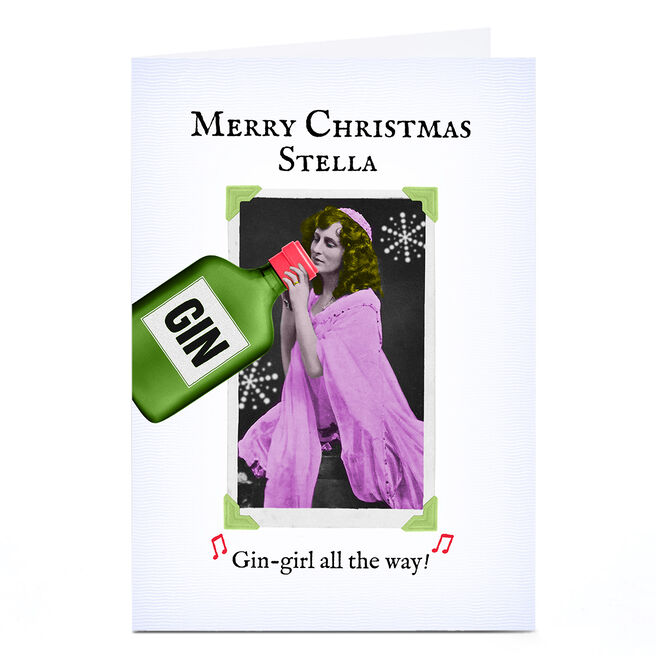 Personalised PG Quips Christmas Card - Gin-Girl