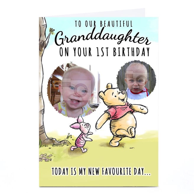 Photo Winnie The Pooh 1st Birthday Card - Favourite Day, Grandaughter