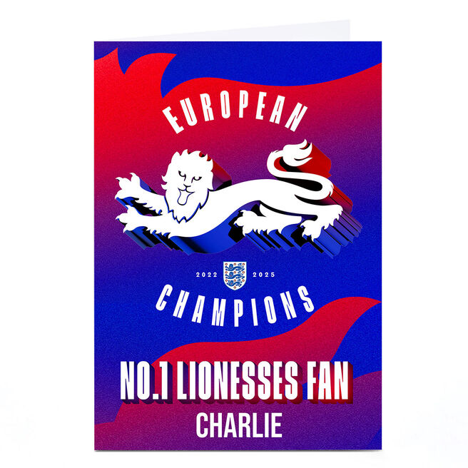 Personalised Card - England Lionesses No 1 Fan