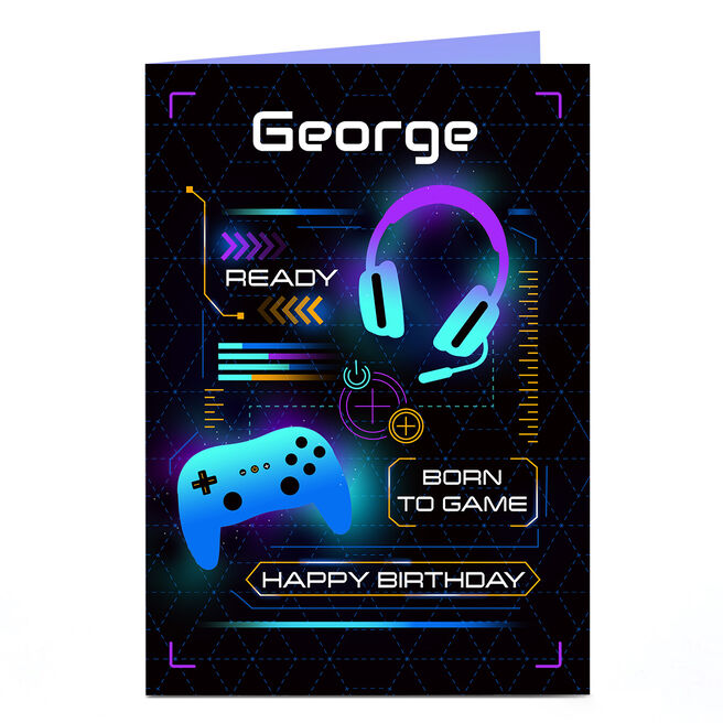 Personalised Birthday Card - Born To Game