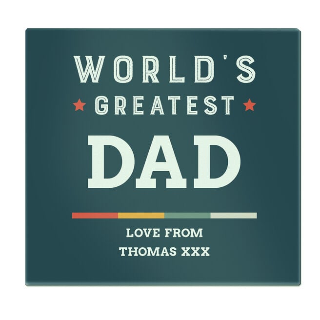 Personalised World's Greatest Glass Chopping Board