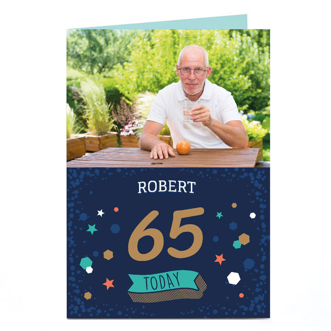 Personalised Birthday Card Photo Card - 65 ToDay Card, Editable Age