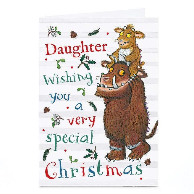 Personalised Gruffalo Christmas Card - Special wishes Daughter