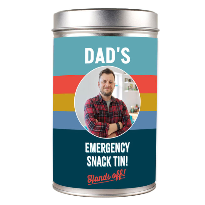 Photo Personalised Tin with Biscuits - Emergency Snack Tin