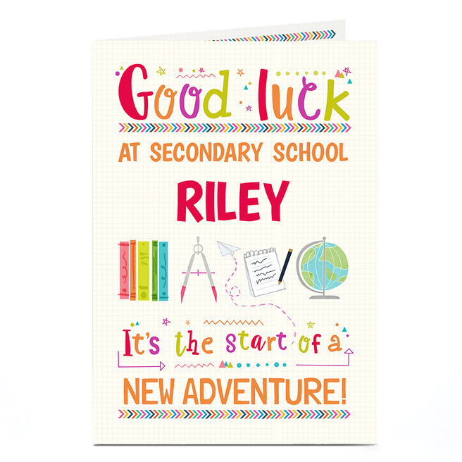 Personalised Back To School Card - New Adventure