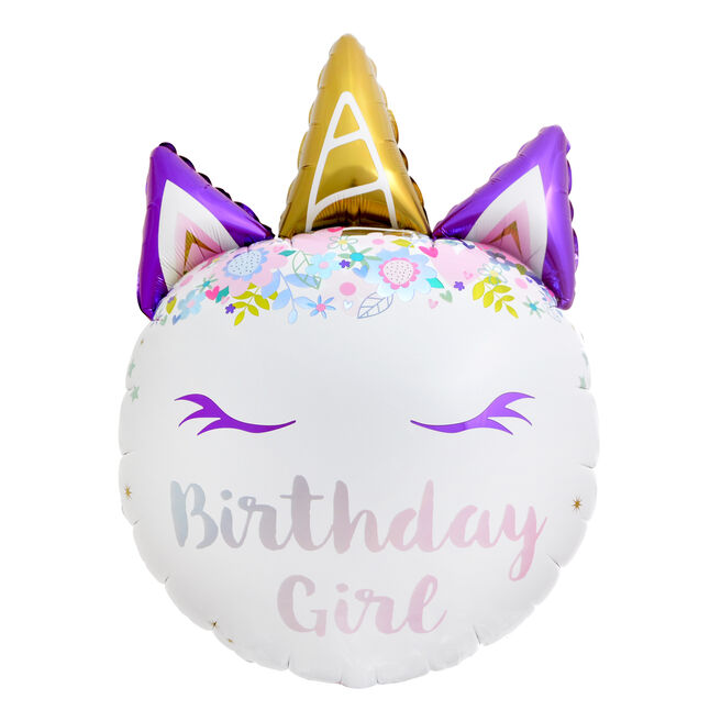 Giant Unicorn Birthday Girl 31-Inch Foil Helium Balloon 