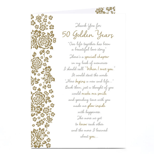 Golden Wedding Anniversary Card - Our Life Together