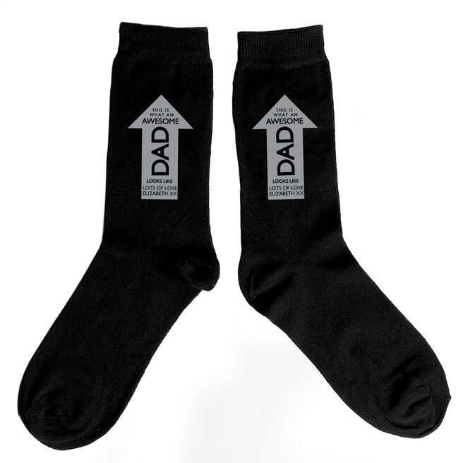 Personalised Awesome Dad Men's Socks 