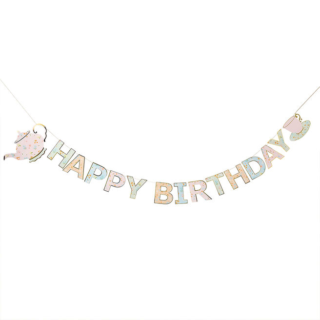 Tea Party Happy Birthday Letter Banner 2.5m