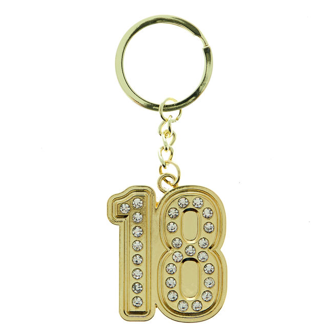 18th Birthday Diamante Keyring