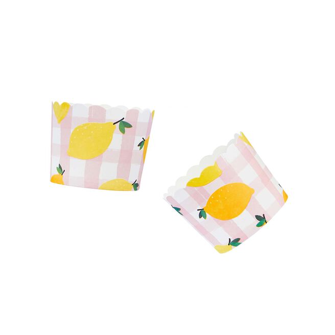 Lemon & Gingham Food Cups - Pack of 12