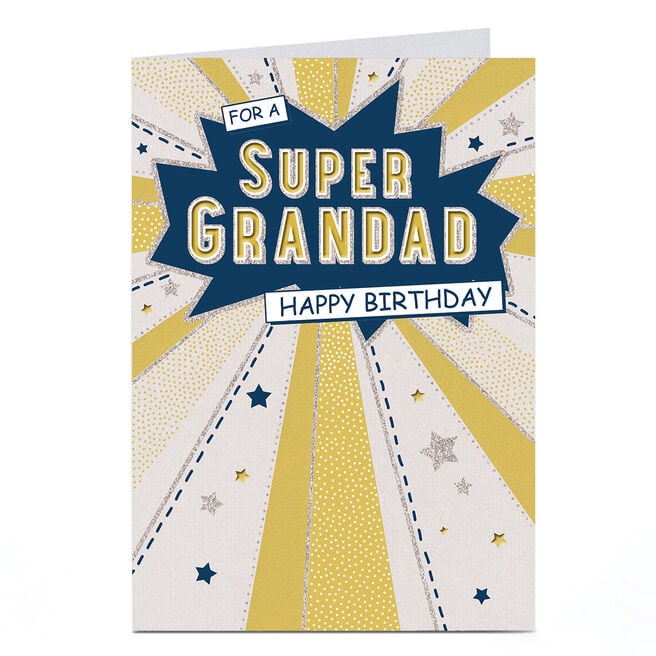 Birthday Card - Comic Book Style Explosion, Grandad