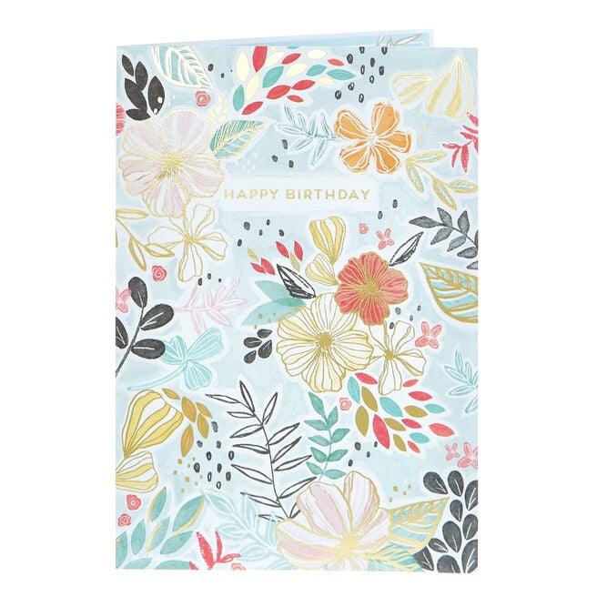 Birthday Card - Floral Pattern Any Recipient