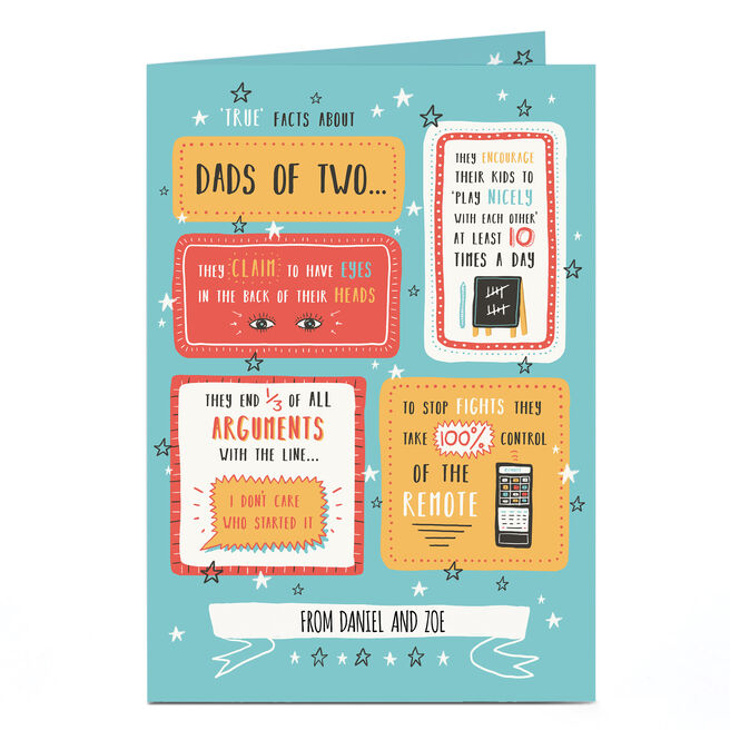 Personalised Father's Day Card - Facts About Dads Of Two...