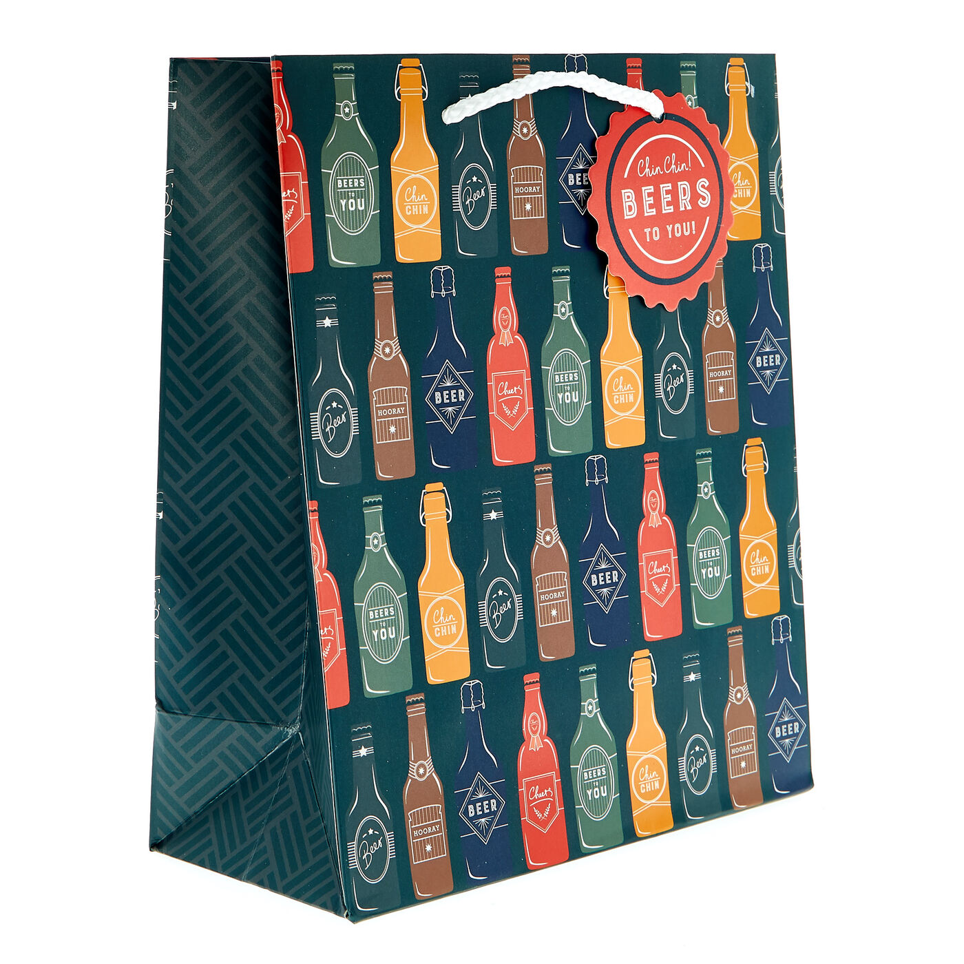 Buy Medium Portrait Beer Bottle Print Gift Bag for GBP 1.29 Card