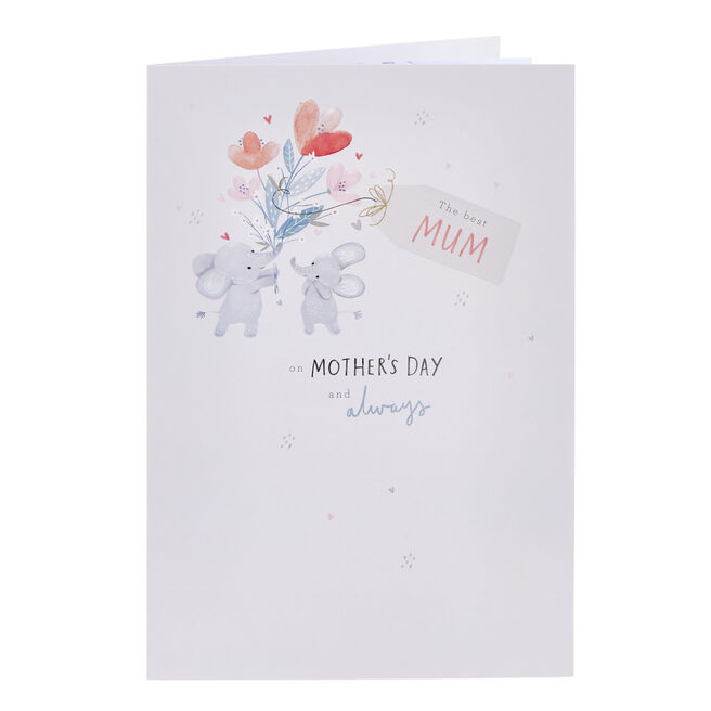 The Best Mum Elephants Mother's Day Card