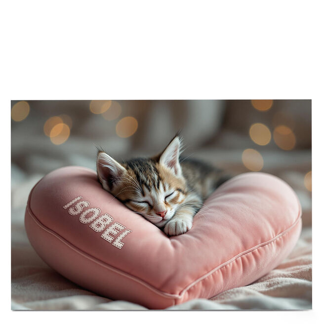 Personalised Card - Cat Cushion