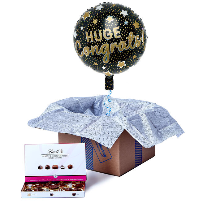 Huge Congrats Balloon & Lindt Chocolate Box - FREE GIFT CARD!