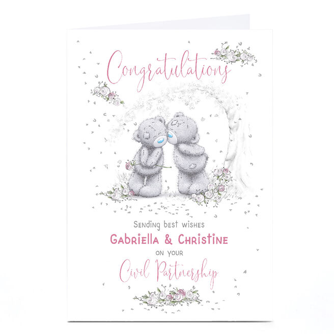 Personalised Tatty Teddy Civil Partnership Card