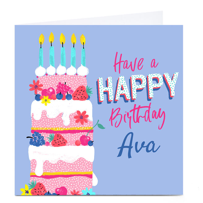 Personalised Rachel Clynick Birthday Card - Birthday Cake