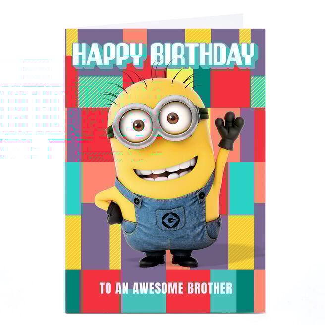 Personalised Birthday Card - Minions Any Message
