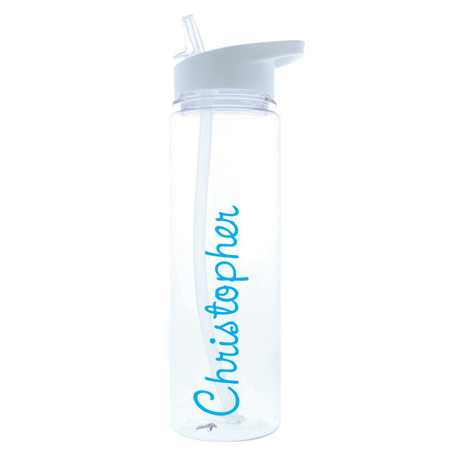 Personalised Summer Vibes Water Bottle - Blue Text