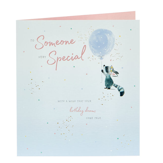 Birthday Card - Someone Special Raccoon