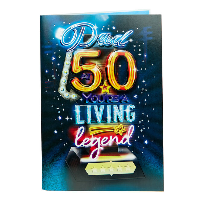50th Birthday Card - Dad Living Legend
