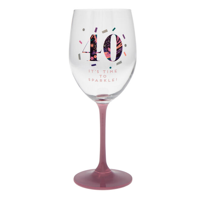 40 It's Time To Sparkle Wine Glass