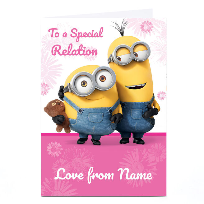 Personalised Birthday Card - Minions Any Relation & Message